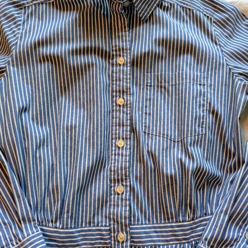 Banana Republic Shirt Dress. Blue and white stripes,  Womens Size 4 - Picture 2 of 5